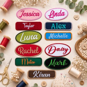 Custom Embroidered Name Patch, Personalized Name Patch, Iron On Name Tag, Sew On Name Badge, Uniform Patch, Custom Gift