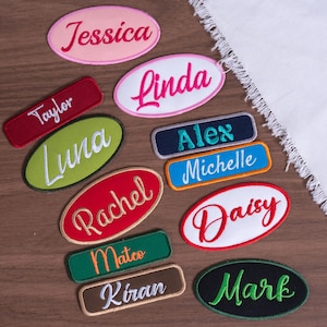 Custom Embroidered Name Patch, Personalized Name Patch, Iron On Name Tag, Sew On Name Badge, Uniform Patch, Custom Gift