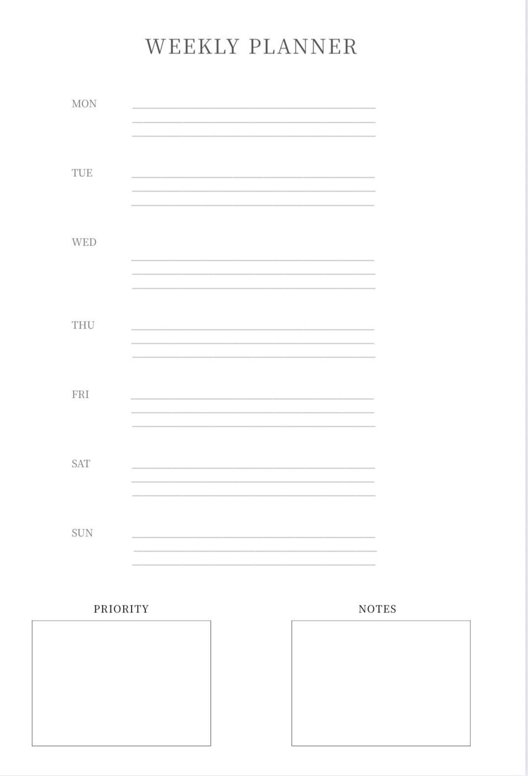 Weekly to Do List Printable | Minimal Weekly Planner | A4 PDF - Etsy