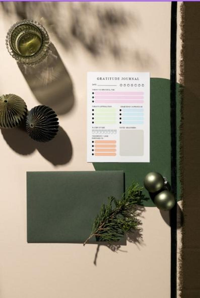 Daily Gratitude Journal Printable, Minimalist Planner (instant Download ...