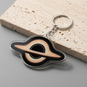 Black Hole Keychain, Space Event Horizon Keyring, Interstellar Gift, Astronomy Science Charm