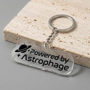 Powered by Astrophage Keychain, Project Hail Mary Gift, Sci-Fi Book Lover Keyring, Space Charm