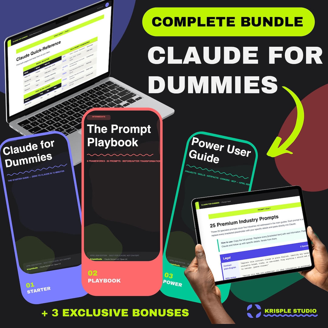 Claude AI Complete Guide Bundle | 3 PDF Guides, Bonuses (april 2026) - Etsy