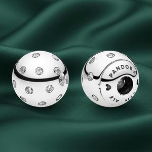 Tapones finales brillantes con pavé, estilo Pandora.