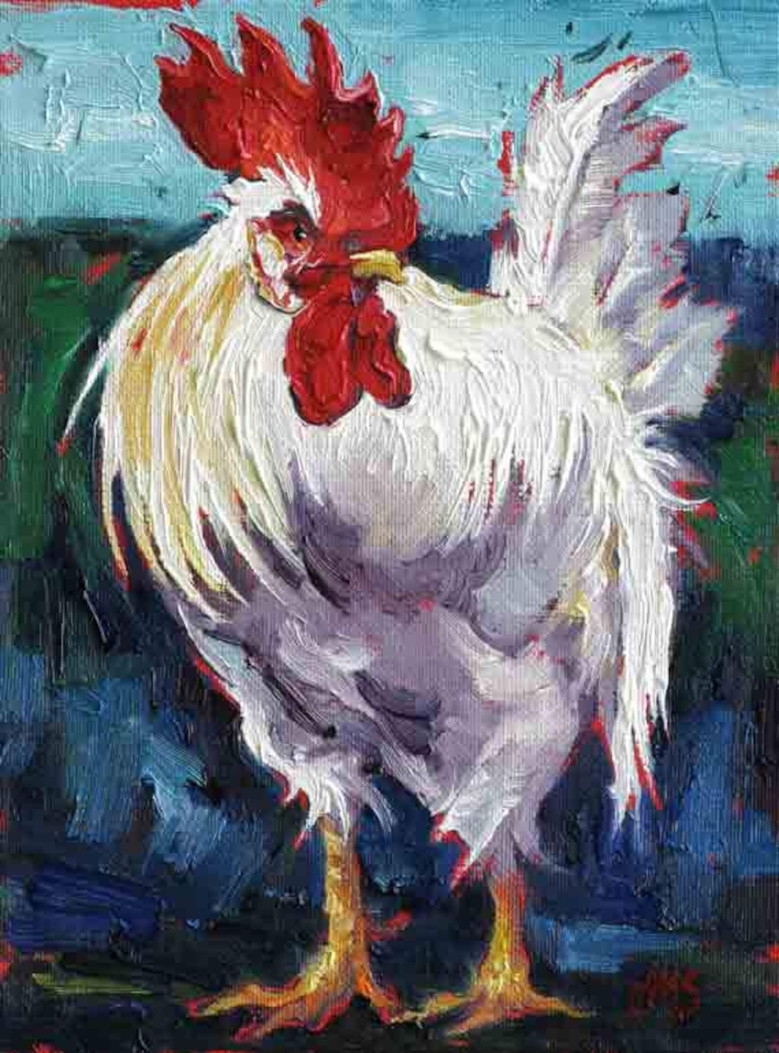 Картина петухи живопись