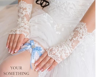 Personalized Bridal Garter | Custom Color Wedding Garter | Something Blue Garter | Bride Keepsake | Lace Wedding Garter