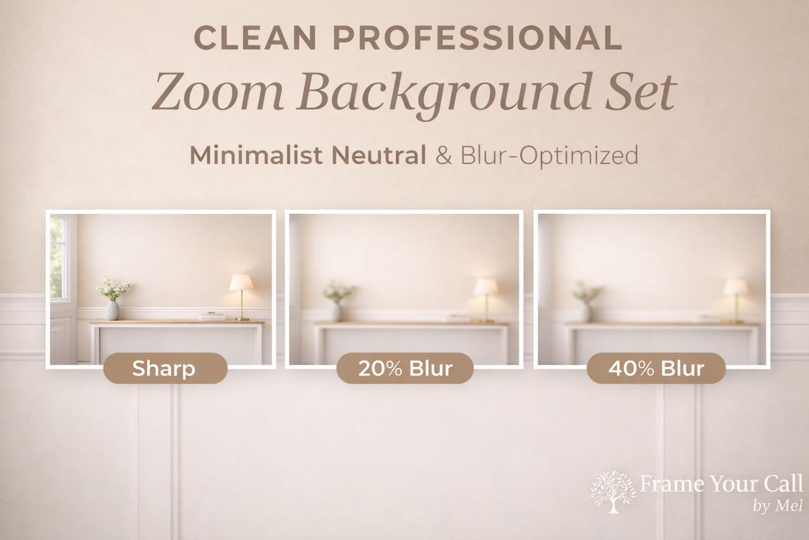 Minimalist Neutral Zoom Background | Clean Professional Office (digital ...