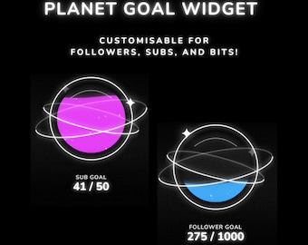 Widget animado de metas planetárias para transmissões ao vivo | Twitch, StreamElements, OBS (Download digital)