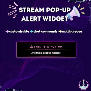 StreamElements Popup Widget — Custom Chat Commands, Futuristic Glow, OBS Widget | Twitch Warning Alert Banner