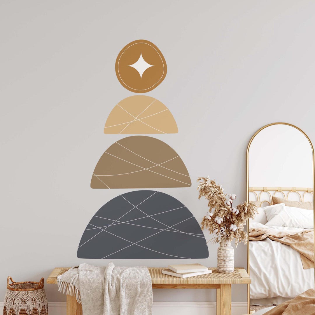 Modern Arch Wall Decal - Peel and Stick Circle Boho Sticker - Etsy