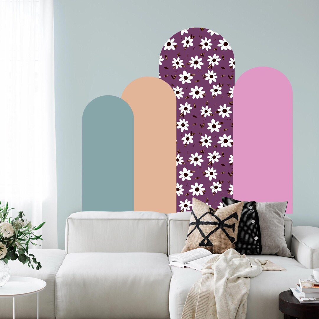 Modern Arch Wall Decal - Peel and Stick Circle Boho Sticker - Etsy