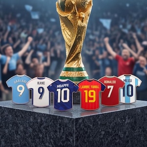 6-pic set of 2026 World Cup Soccer Jersey Pin, Solid Brass Lapel Badge, Football Fan Accessory, World Cup 2026 Fan Keepsake Pack