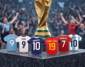 Set van 6 speldjes met het logo van het WK 2026, massief messing reversspeldjes, accessoires voor voetbalfans, WK 2026 aandenkenpakket