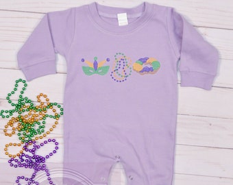Mardi Gras Embroidered Romper, New Orleans, Mardi Gras Outfit