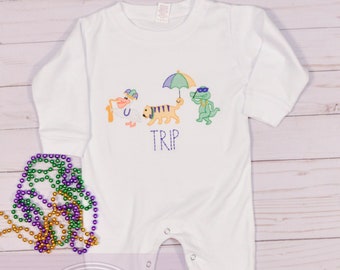 Animal Parade Mardi Gras Romper, Knit Romper, Mardi Gras Outfit