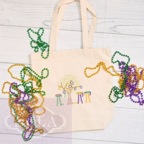 Mardi Gras Bead Bag, Bead Tote Bag