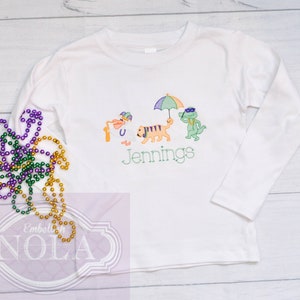 Animal Parade Embroidered Shirt, Mardi Gras Shirt, Mardi Gras Outfit image 3