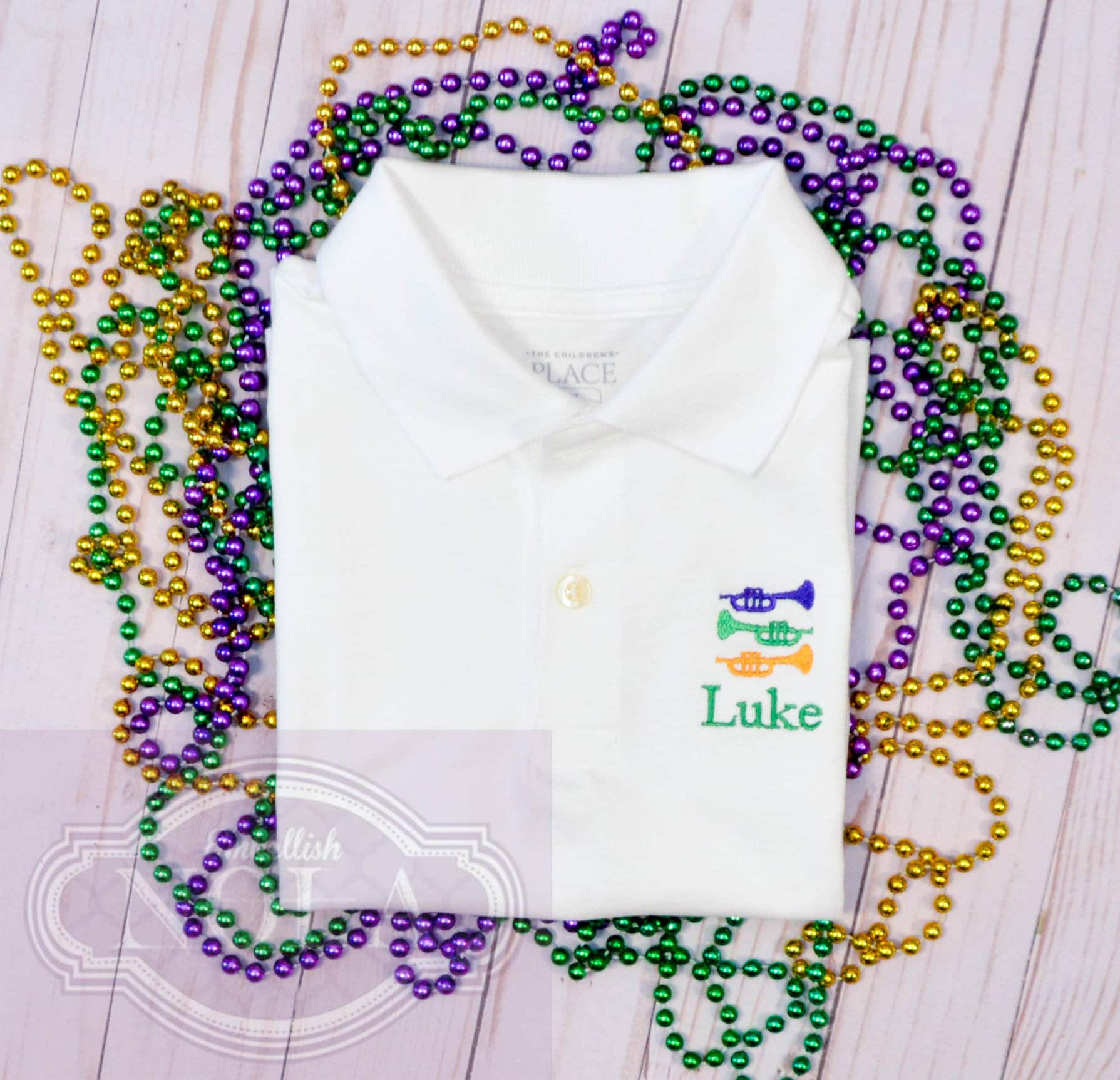 mardi gras dress shirt Mardi Gras Fleur de Lis Printed Polo Shirt Adult LG