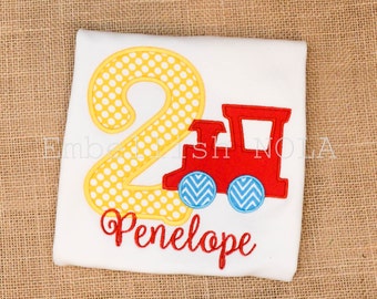 Train Number Birthday Applique Shirt