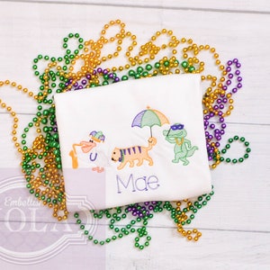 Animal Parade Embroidered Shirt, Mardi Gras Shirt, Mardi Gras Outfit image 4