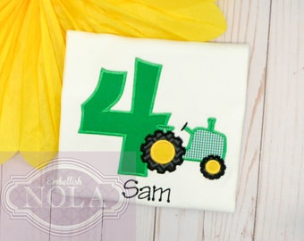 Tractor Birthday Applique Shirt