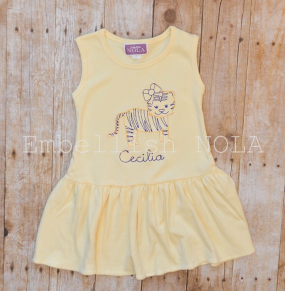 yellow frock tiger girl