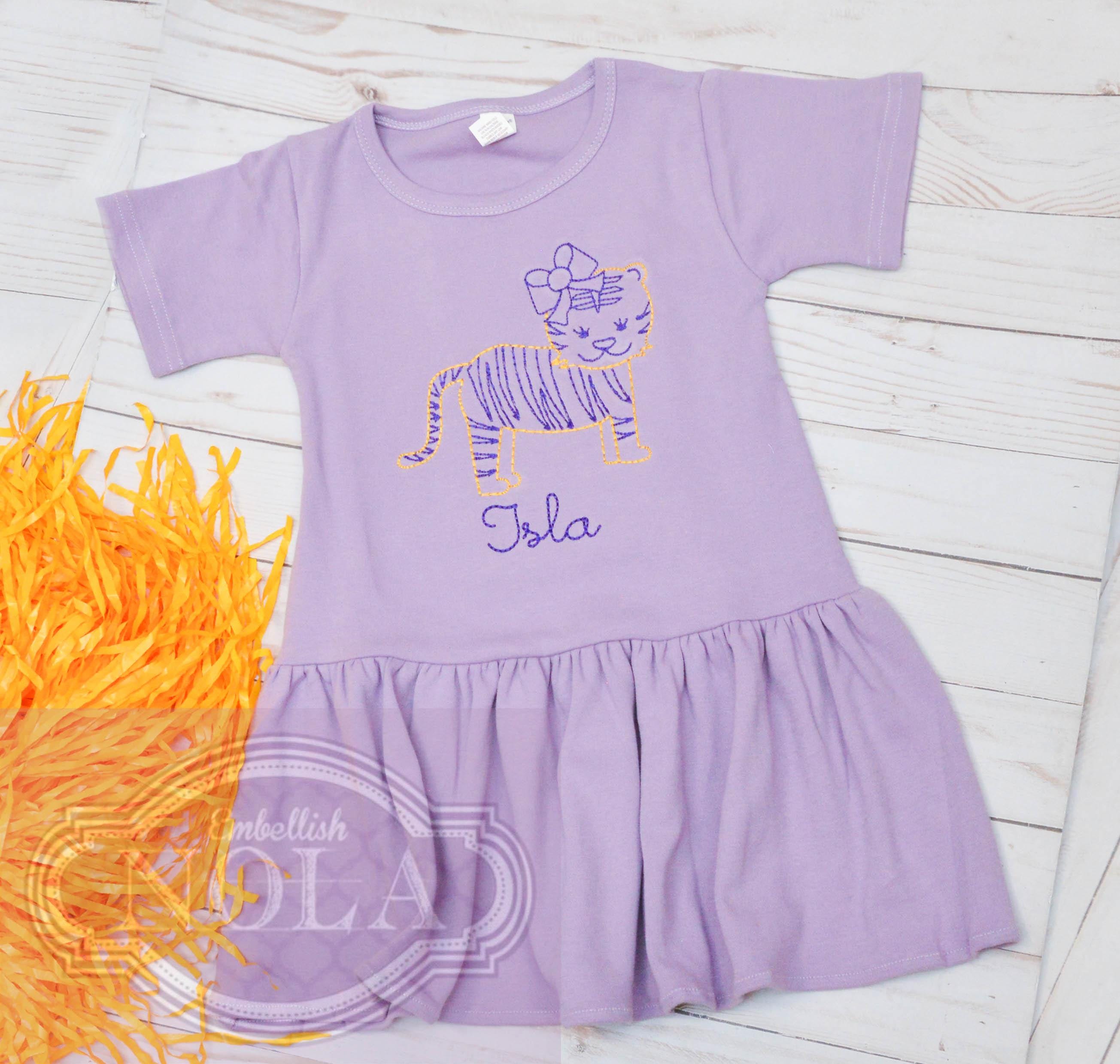 fitted lace wedding dress Purple And Gold Sequin Tiger Dress (S-XXL) – NOLA BOO main image 0
