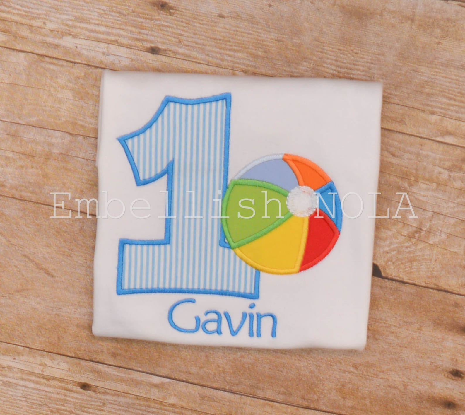 Beach Ball Number Birthday Applique Shirt or Bodysuit Etsy