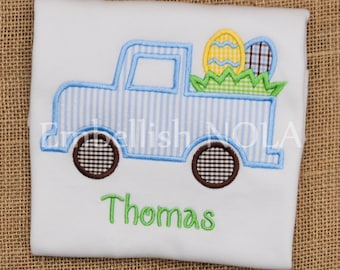 Easter Egg Truck Applique Easter Shirt or Bodysuit