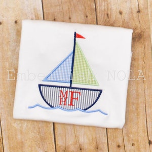 Sailboat Applique Shirt, Sailboat Shirt, Sailboat Theme, Sailboat Shirt, Personalized Sailboat Shirt, Nautical Theme, Nautical Shirt