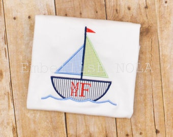 Sailboat Applique Shirt, Sailboat Shirt, Sailboat Theme, Sailboat Shirt, Personalized Sailboat Shirt, Nautical Theme, Nautical Shirt