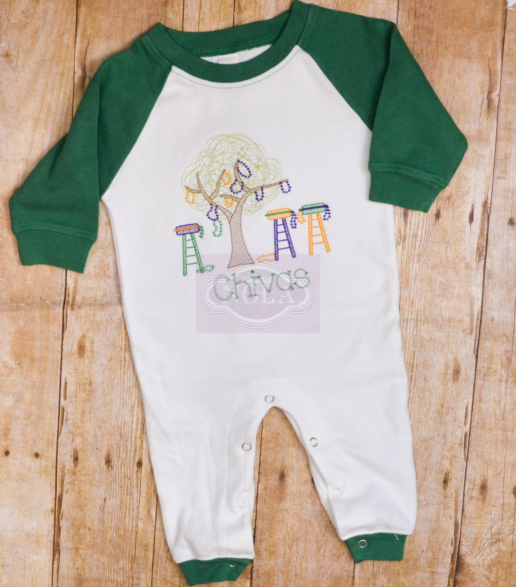 New Orleans Mardi Gras Outfit Mardi Gras Embroidered Romper