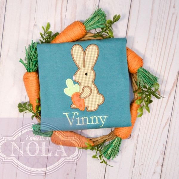 Easter Bunny Rabbit Applique Shirt, Short Sleeve, Long Sleeve, Easter Outfit