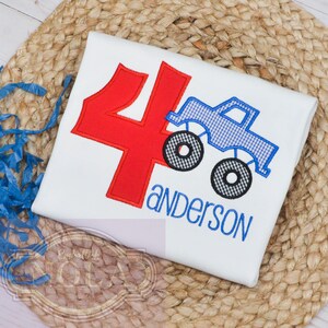 Monster Truck Birthday Applique Shirt, Monster Truck Theme, Truck Party
