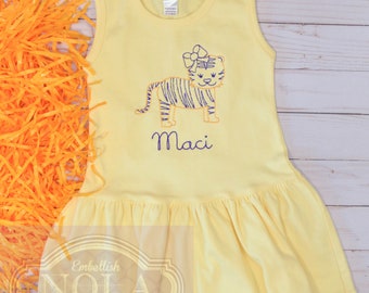 LSU Houndstooth Gold Sleeveless Lily Dress - Etsy LSU Houndstooth Gold Sleeveless Lily Dress - Etsy