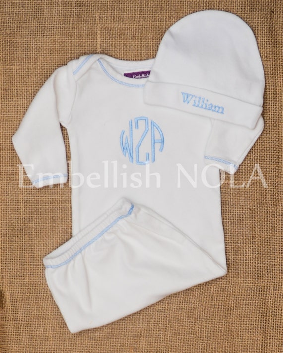 monogrammed infant gown
