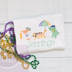 Animal Parade Embroidered Shirt, Mardi Gras Shirt, Mardi Gras Outfit image 5