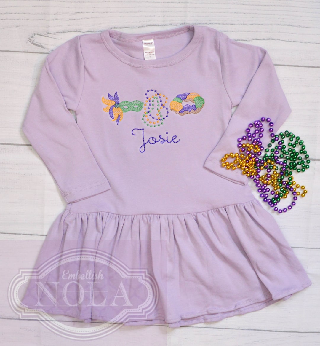 Lulu Bebe Mardi Gras Embroidered Molly Dress