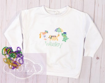 Mardi Gras Embroidered Sweatshirt