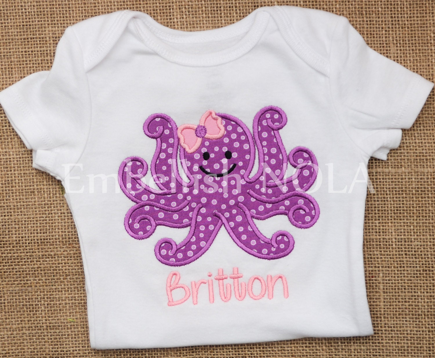 Girly Octopus Summer Beach Applique Shirt or Bodysuit - Etsy