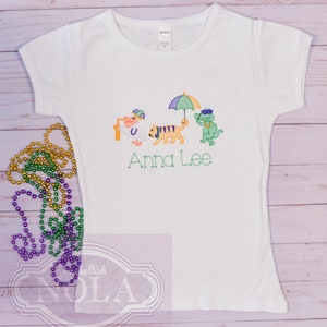 Animal Parade Embroidered Shirt, Mardi Gras Shirt, Mardi Gras Outfit image 6