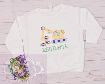 Mardi Gras Embroidered Sweatshirt, Mardi Gras, Beads, King Cake, Parades, Mardi Gras Themed Sweatshirt
