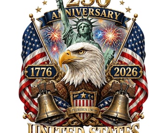 USA 250th Anniversary PNG 1776–2026, Patriotic American Flag Eagle Design, 4th of July Sublimation PNG, Independence Day Digital Download