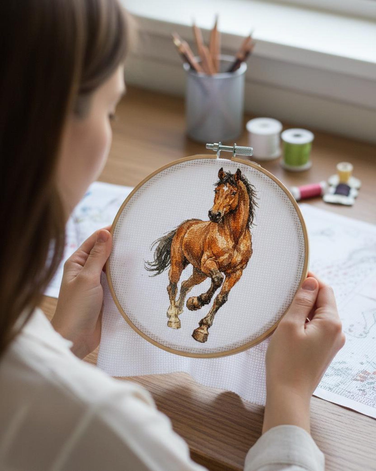 Running Horse Cross Stitch Pattern PDF, Horse Portrait Chart ...