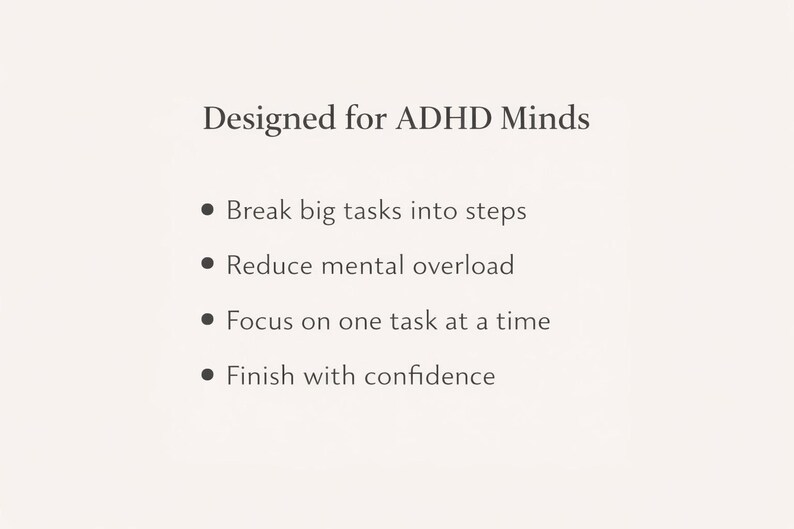 ADHD Task Breakdown Printable | Focus & Time Blocking Planner ...
