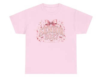 Pink Ribbon-T-shirt voor senioren 2027 | Afstudeerklas van 2027 | Cocktailstrikje