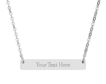 Gegraveerde rekstokketting | Gepersonaliseerde hanger met bericht