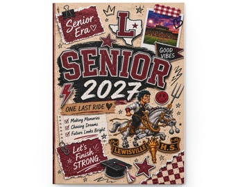 Gepersonaliseerde hardcover collage collage voor senioren 2027 | Middelbare school senior | Jaarboekstijl | Klasse van 2027