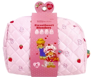 Strawberry Shortcake-make-upsponsset met make-uptasje | Beautyblenderset | Make-upapplicatorsponzen