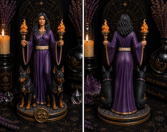DIY verf Hecate godin standbeeld heks altaar decor heidens beeldje